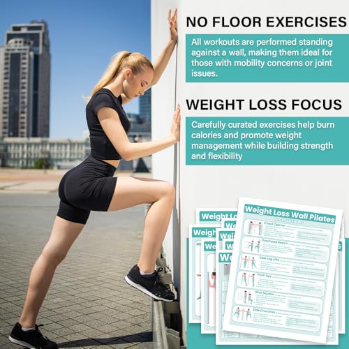 Wall Pilates Workouts for Beginners Senior Fitness Program, 30-Day Wall Pilates Workouts for Beginners, Weight Loss Exercise, No Floor Exercises