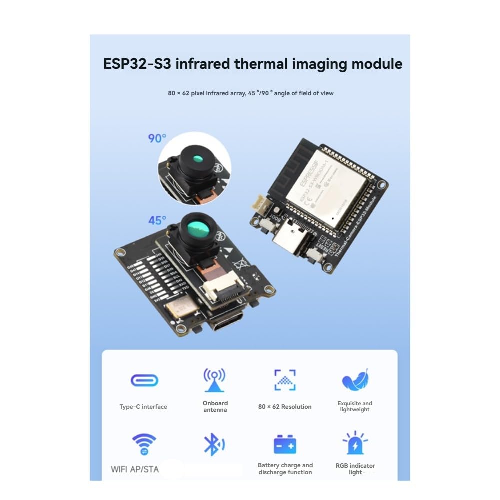 WiFi Infrarrojos Módulo de Imagen Térmica Serial WiFi RGB Junta de Desarrollo 80x62 Píxeles de Infrarrojos Matriz B