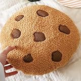 TOKZON Cookie Pillow Chocolate Chip, Chocolate Chip Cookie Pillow, Food Shaped Pillow Round Soft, for Floor Couch Sofa Cushion Bedroom Decor Gift-17.7in