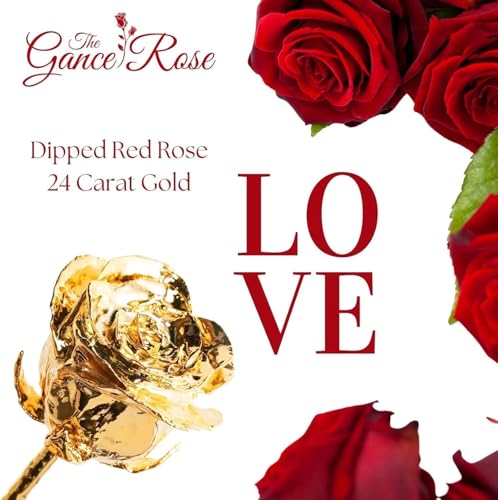 Image of Handmade 24K Gold Dipped Rose with Gift Box | Antique Shiny & Real Preserved Flower for Women Ideal for Anniversary, Valentine's Day, Fathers Day, Birthday, Wedding, Wife, Girlfriend