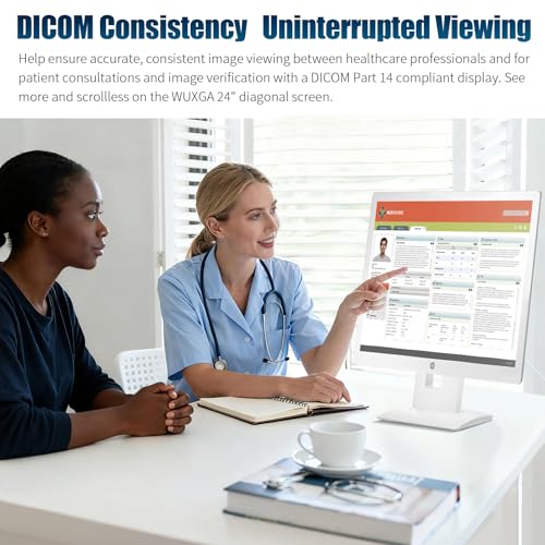 Image of HP Healthcare Edition HC241P 24 inch Clinical Review Monitor Without Stand, DICOM Calibration for Clinical Review and Accurate Diagnosis Display，HDMI /DP /VGA /USB 2.0 Type-B to Type-A Cables