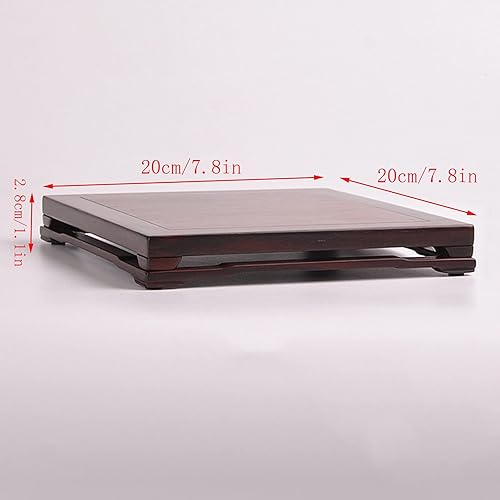 Miniatura 2 de Bonsái Pedestal de madera, base de jarrón rectangular clásico, jarrón de jade, piedra extraña, estatua de Buda, juego de té, adornos de bronce para