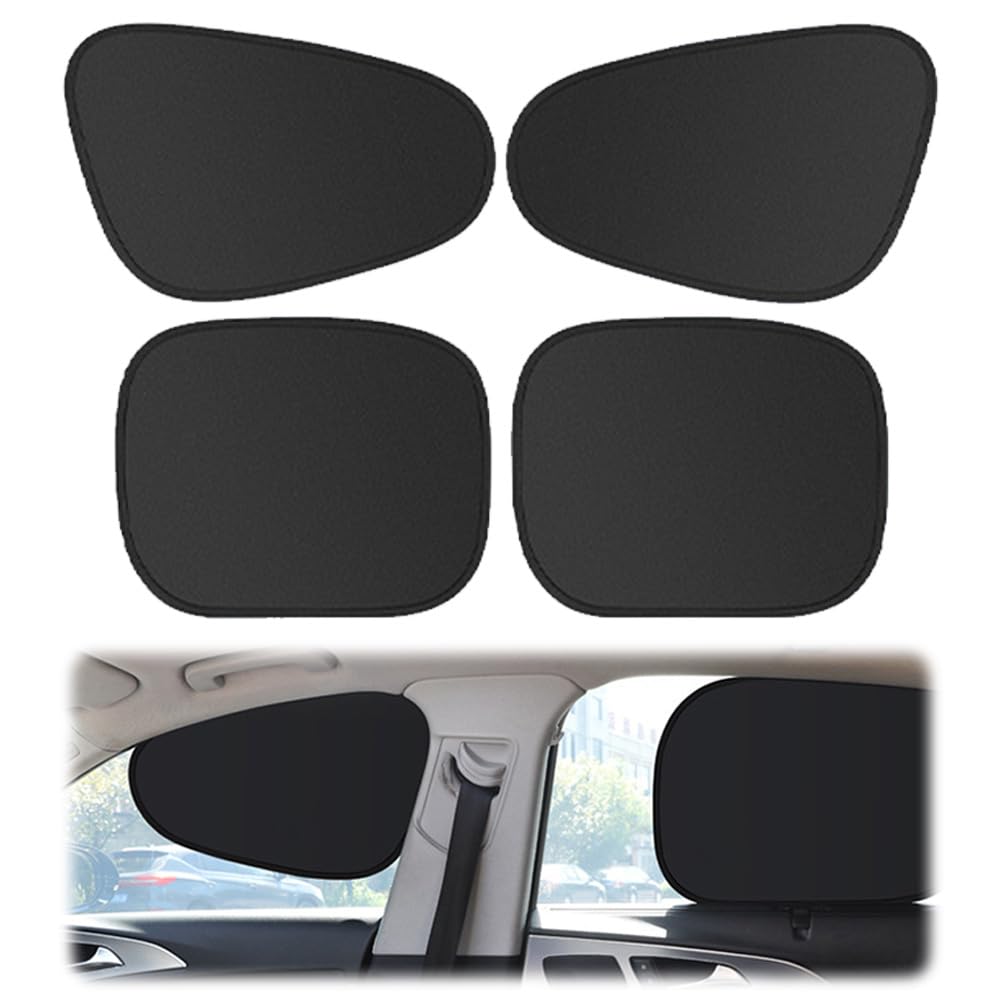 Car Thermal Insulation Privacy Shade Static Cling Window Visor UV Block (Black Vinyl Coat…
