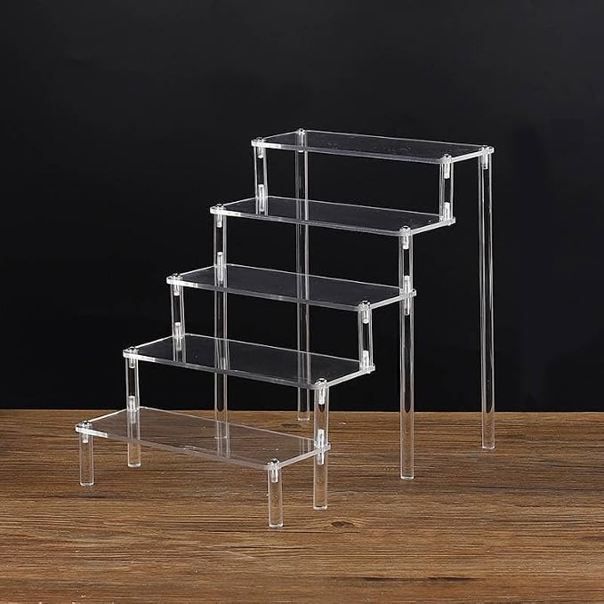 5-Tier 20*8cm Clear Plastic A-Frame Multi-Tier Display Stand - 1 Piece, Perfect for Retail, Craft Shows, and Home Organization