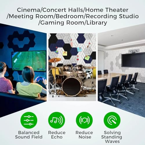 Panneaux muraux acoustiques en mousse isolante avec forme hexagone