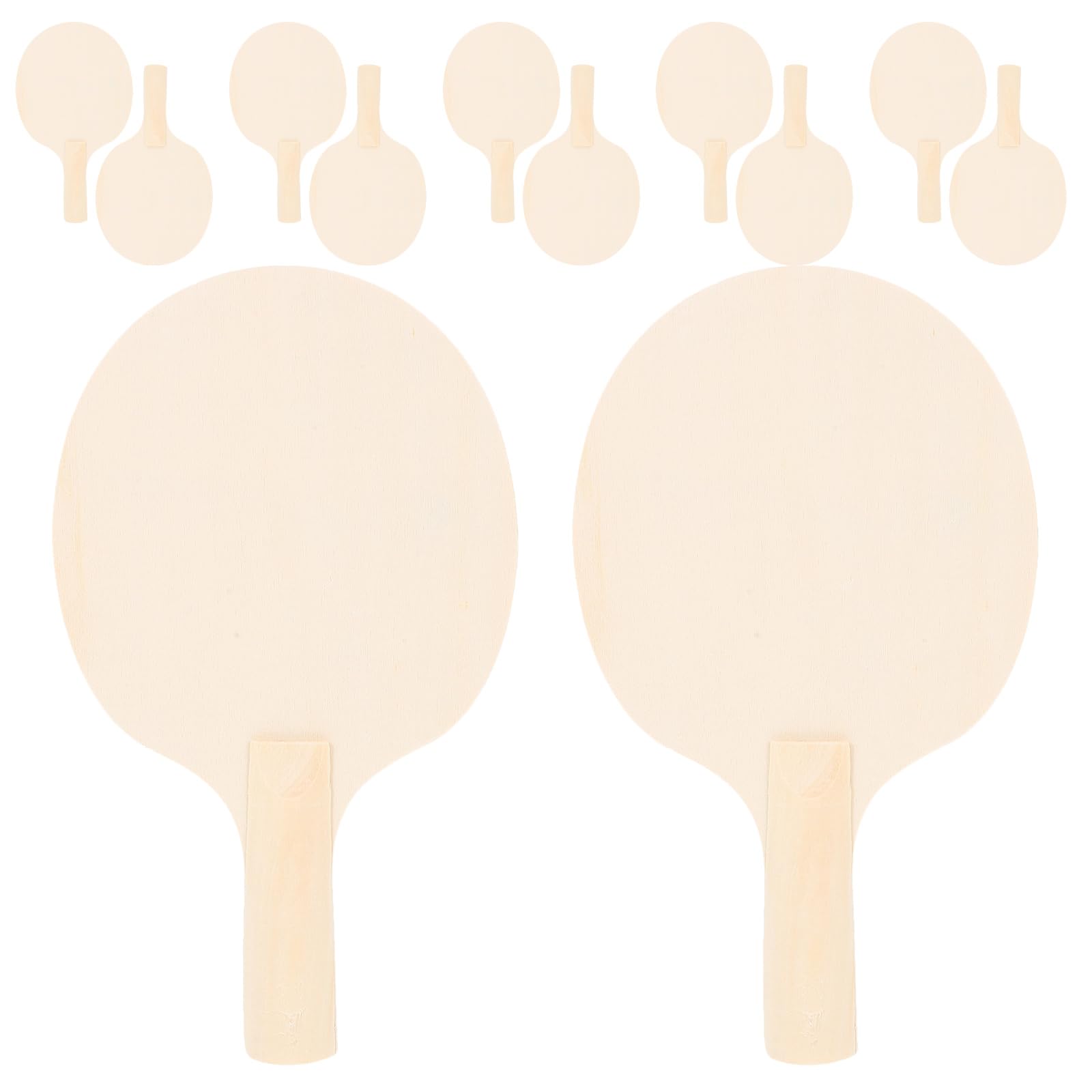 Racchetta da Ping-pong in Legno Grezzo 12 Pezzi Beige | DIY e Uso Indoor, Finitura Non Verniciata, Struttura , Lotto da 12 Unità