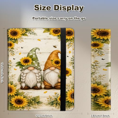 Image of Photo Album 4x6 120 Photos with Strong Elastic Band, Sunflower Gnomes | Large Capacity Premium Leather Picture Album, Portable Wallet Albums Photo Book for Family Anniversaries Wedding Baby
