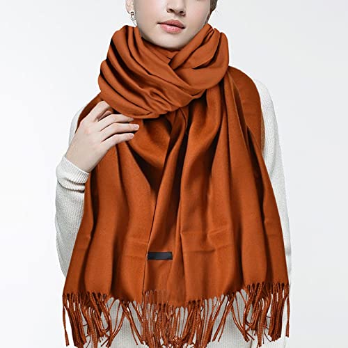 Colorful Flowers Cotton Pashmina Women Wrap Shawl Tassels Scarves Soft Winter Thick Tassel Warm Wrap Shawl (Pink, A)2