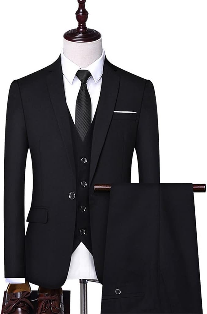 Kaorou メンズ3ピーススーツ秋のビジネスカジュアル韓国のプロのスーツ男性フォーマルウェア Black Color M Size Code 即発送可能 Color Kaorou メンズ3ピーススーツ秋のビジネスカジュアル韓国のプロのスーツ男性フォーマルウェア Black Color M Size Code 即発送可能 Color