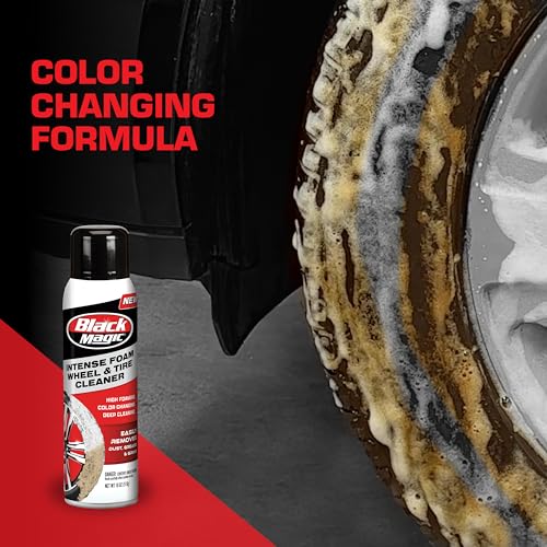 Image of Black Magic 120253 Intense Foam Wheel & Tire Cleaner w /High Foaming Deep Clean Formula to Remove Dirt, Grime & Brake Dust - Cherry Scent