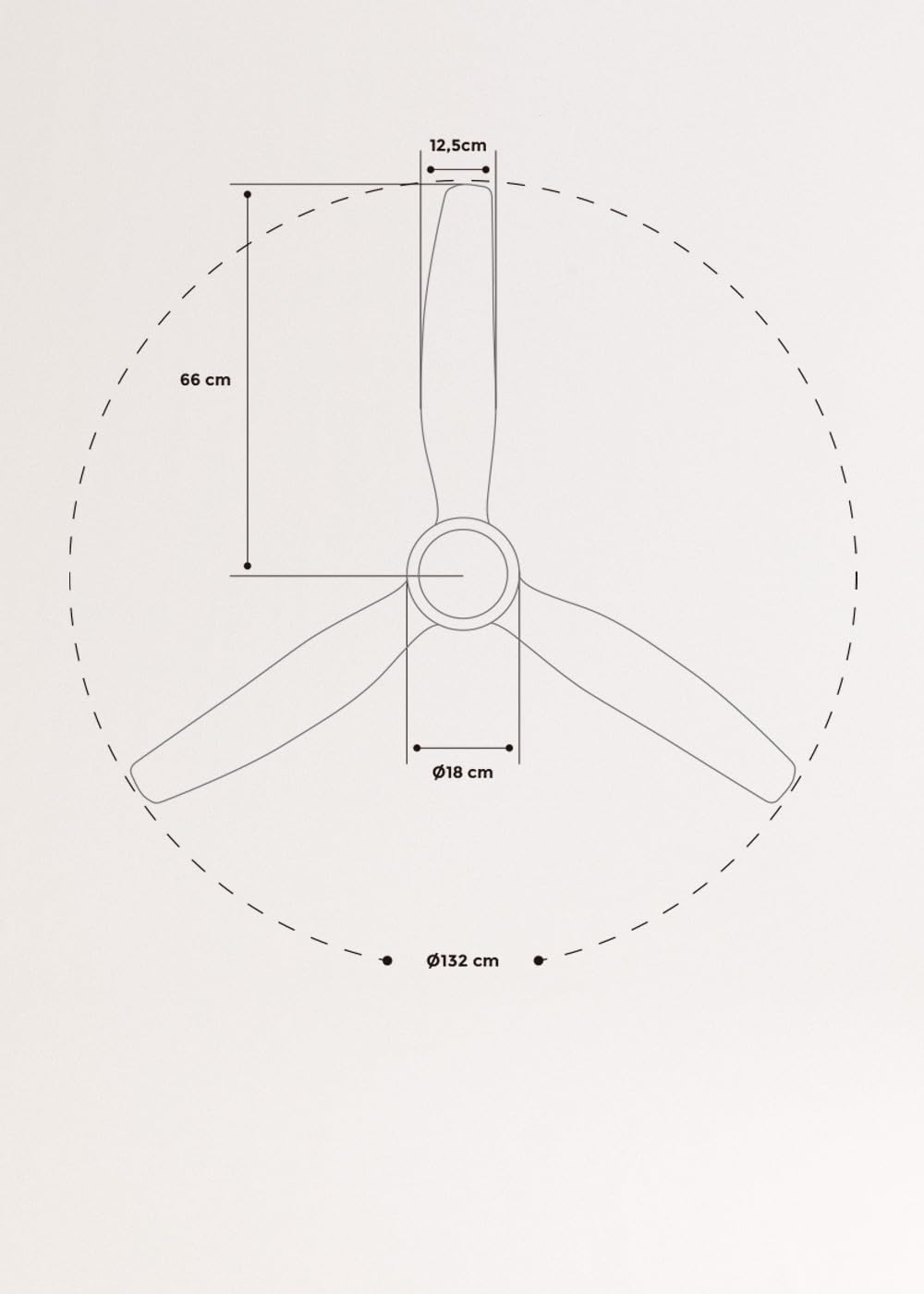 CREATE/WINDSTYLANCE NATURAL WOOD/Ventilador de techo con luz blanco aspas madera natural con Wifi y mando / 40W. Temporizador. Ø132 cm. 6 velocidades. verano-invierno. doble altura