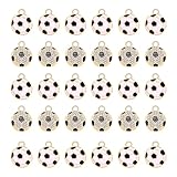 VOGUEKNOCK 30PCS Sports Charms for Jewelry Making Soccer Pendant Charms for Necklace Bracelet Earrings Making Game Day Jewelry Charms Bulk DIY Crafts (Soccer)