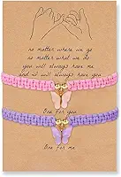 2 pulseiras femininas da amizade trançadas feitas à mão BFF joias presente borboleta design melhor amigo pulseiras