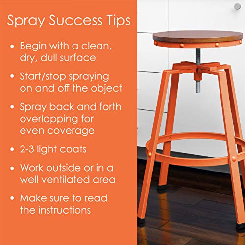 Image of Krylon Fusion All-In-One Adhesive Spray Paint for Indoor /Outdoor Use, 12 oz, Popsicle Orange