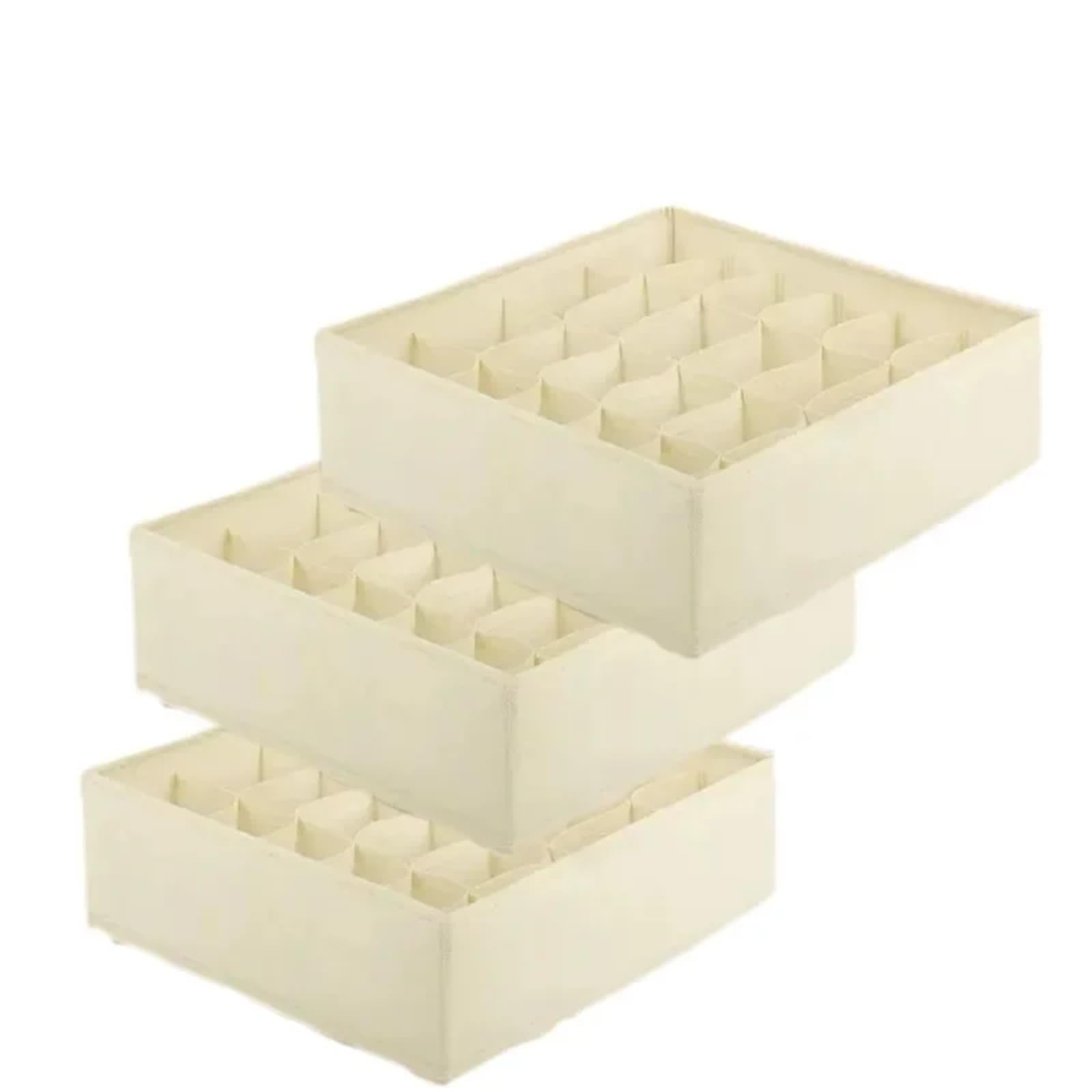 GYTTDERFL Sock Organiser Underwear Organizers Of Cabinet And Drawer Wardrobe Clothes Bra Organizer For Socks Pants Fabric Foldable Storage Box(Yellow-24grids-3)
