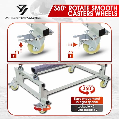 JY PERFORMANCE Watercraft PWC Dolly Boat Jet Ski Stand Storage Trailer Cart Dock Slipway Cart Adjustable Bunks W/ 4 Casters and 2 Brakes Carpeted to Prevent Scratch 1000lb Capacity