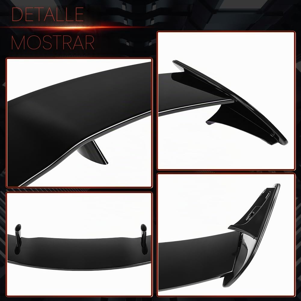 Alerón de techo trasero compatible con Mercedes Benz Clase A W176 A250 A45 A180 A200 AMG 2013-2018 Separador de labio de techo trasero Alerón de maletero de techo (Negro brillante)