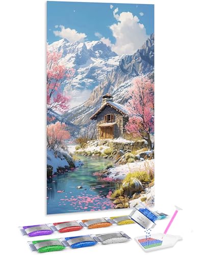 Manualidades de adultos Jumpdot: pintura de diamante de río y montaña
