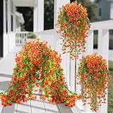 Suncalla 2 Pack Thanksgiving Fall Artificial Mums Topiary Ball Tree with Ground Spike 23.6" Mums Flowers UV Resistant Faux Shrubs Plants for Porch Outdoor Garden Decoration Pathway