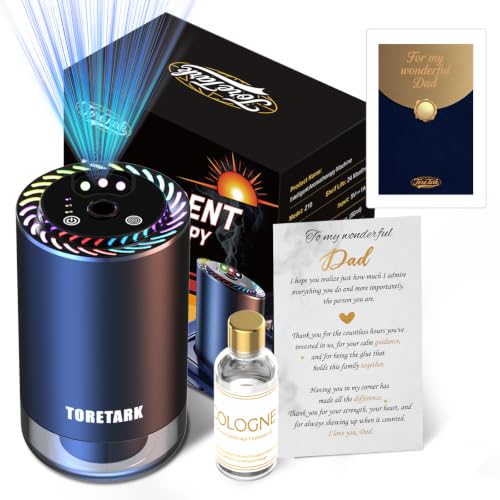 Dad Birthday Gifts for Dads - Auto On/Off Car Diffuser Dads Tech Gift, Smart Car Air Freshener with 7-Color Star Light Father Gift - Best Dad Ever Gifts (Cologne)