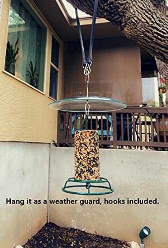 2 Pack 13 1/2 Inch Clear Glass Squirrel Baffle Weather Guard For Shepherd Hook Or Bird Feeding Station Pole Or Hanging Bird Feeders #TOP1