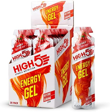 HIGH5 Energy Gel Quick Release Energy On The Go From Natural Fruit Juice (Berry, 20 x 40g)