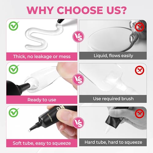 Image of UNA GELLA 15g Semi Solid Nail Glue and 10ml Nail Glue Remover Kit for Press On Nails, No U V Light Needed Quick Dry Adhesive, Rotary Flow Control Debonder with Built-in Pry Bar Tip, 28+ Days Hold