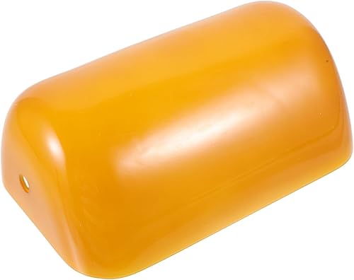 Uonlytech Reemplazo de pantalla de cristal naranja para lámpara de escritorio, pantalla de escritorio de banqueros, pantalla de vidrio para lámpara