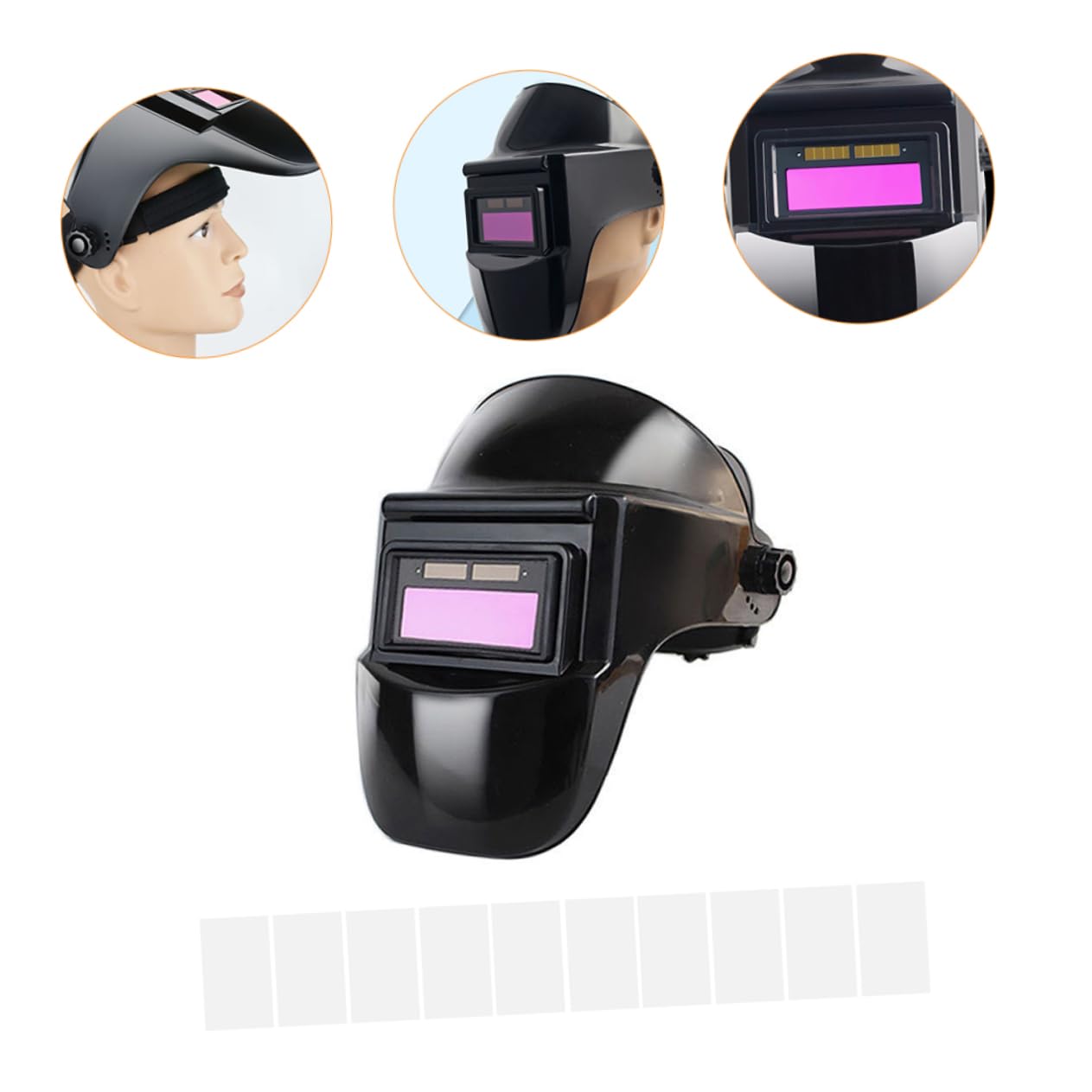 STOBOK 2 Sätze Optoelektronische Schweißgläser Haube Schweißerbrille mit automatischer Verdunkelung Auto-Schweißhelm Schweißschild Schweißsicherheitsbrille Schweißermaske STK Schwarz