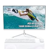 All-in-One Desktop Computer for Home Office,Intel Quad-Core N5095 Processor,16GB RAM, 512GB SSD, WiFi 6, Bluetooth 5.2, Windows 11 Pro,Home PC, Wired KB & Mouse,w/Accessories