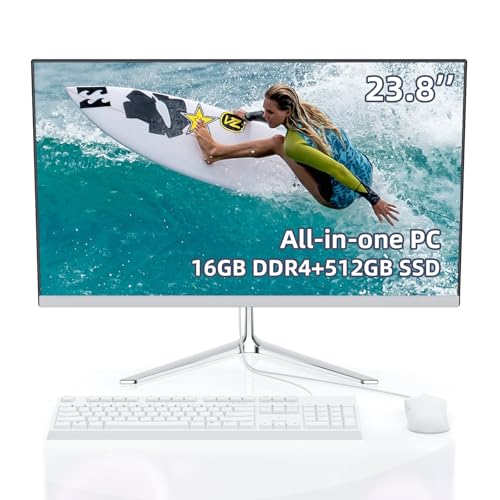 Image of All-in-One Computers,All-in-one Desktop Computer,Quad-Core N100 Processor,16GB RAM, 512GB SSD, Dual-Band WiFi 2.4 /5.0Ghz & Bluetooth, Windows 11, Includes Keyboard and Mouse Set