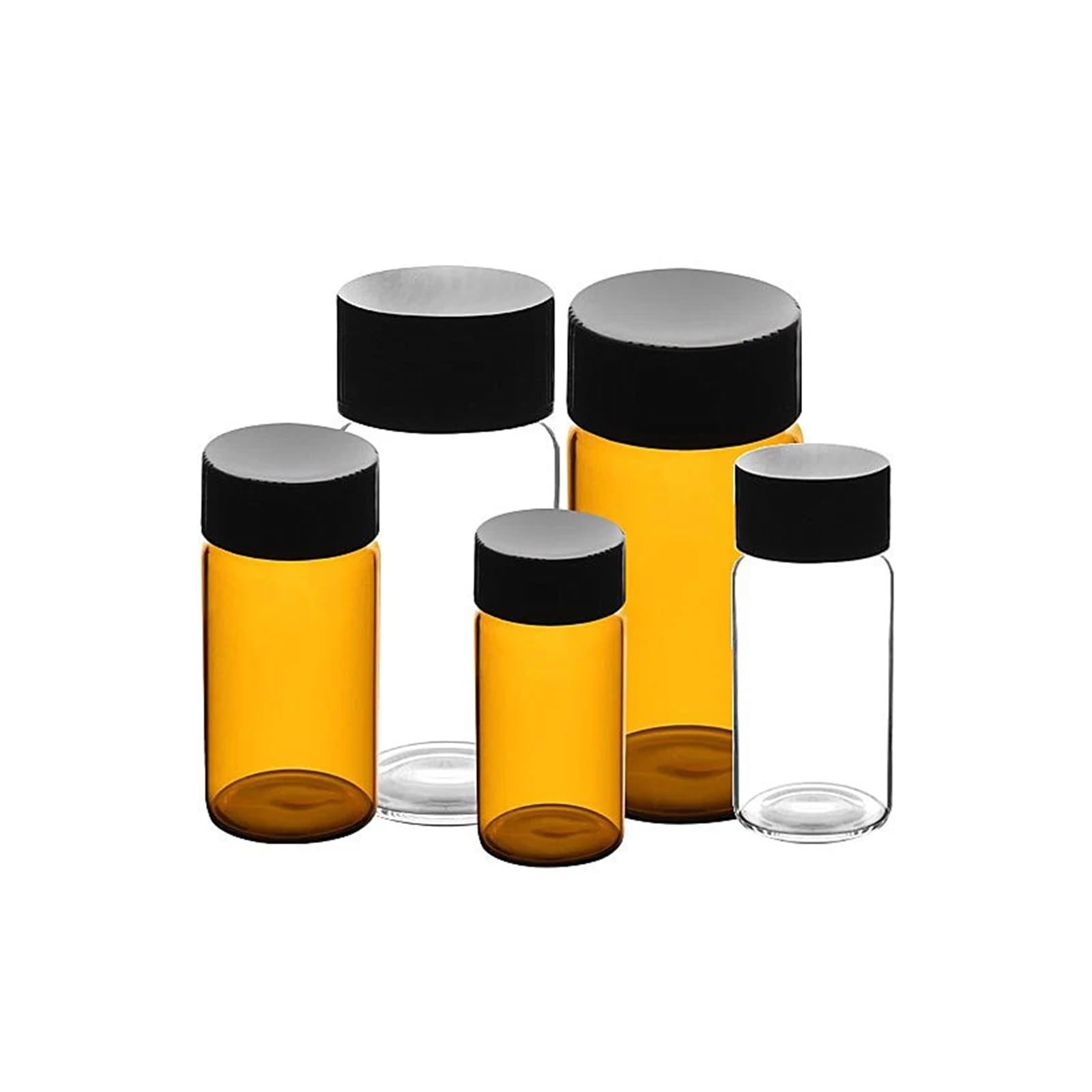 10 Stück Glasdichtungsflaschen, Reagenzien-Probenfläschchen mit Deckel und Schraubverschluss(40ml clear)