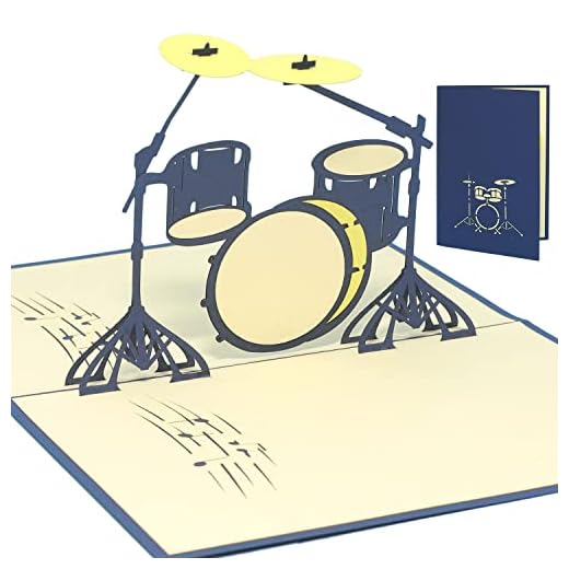 LIN 17528, tarjetas de felicitación pop-up, tarjetas de cumpleaños, tarjetas de felicitación 3D, cupones de batería, kit de batería, tambor, batería N282