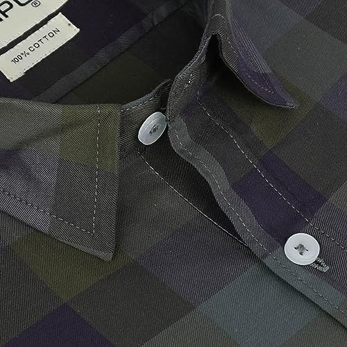 Image of GHPC 100% Cotton Checkered Half Sleeves Regular Fit Formal Shirt for Men