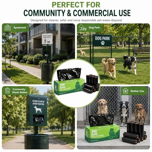 Image of Sherr 100 Boxed Rolls 20000 Counts Dog Poop Bags Bulk Leak Proof Dog Waste Bags Pet Doggy Waste Poop Box Universal for Puppy Pets Outdoor Walking and Travel, 100 Rolls of 200