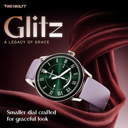Image of Fire-Boltt Glitz Women Smart Watch with 1.19 inch AMOLED Display, Bluetooth Calling, Rotating Crown, Always On Display, 1000 Nits Brightness, IP68 Waterproof Lavender Mist