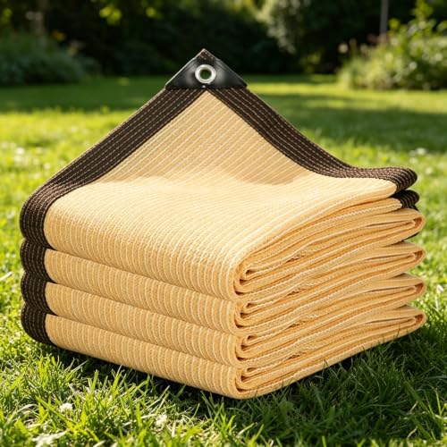 Lona Sombra Exterior 2.5 x 3 m Transpirable y Protector Solar, Resistente a Los Rayos UV Toldo Sombra Exterior para Invernadero, Jardín, Pérgola, Patio Césped, Color Crema