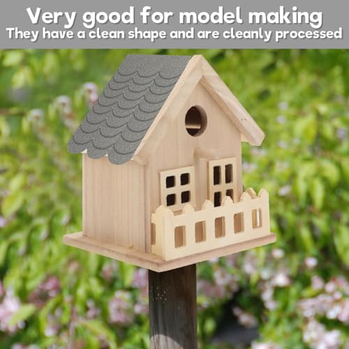 Taicols 21 Stück Dachpappe für Vogelhaus, Selbstklebend Dachpappe Schindeln, Wasserdicht mini Dachschindeln, Dachziegel für Vogelhau Nistkasten Hasenstall Insektenhotel (Grau)