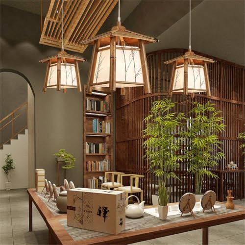 Lámpara de techo de madera premium estilo linterna china moderna para salón 4