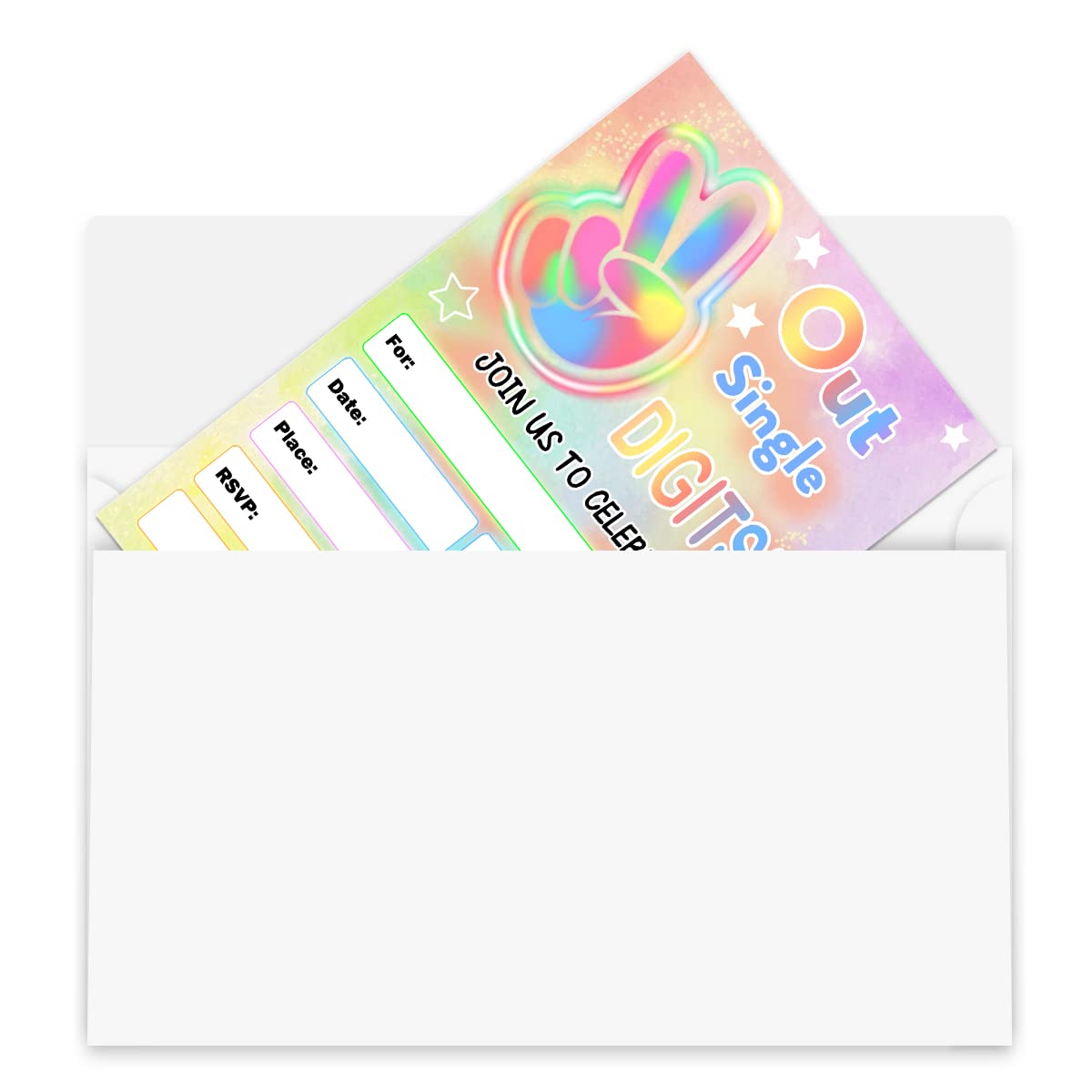 10. Geburtstag Einladungen – 20 Stück Mit Umschlägen | Batik-Design, 10,2 X 15,2 Cm