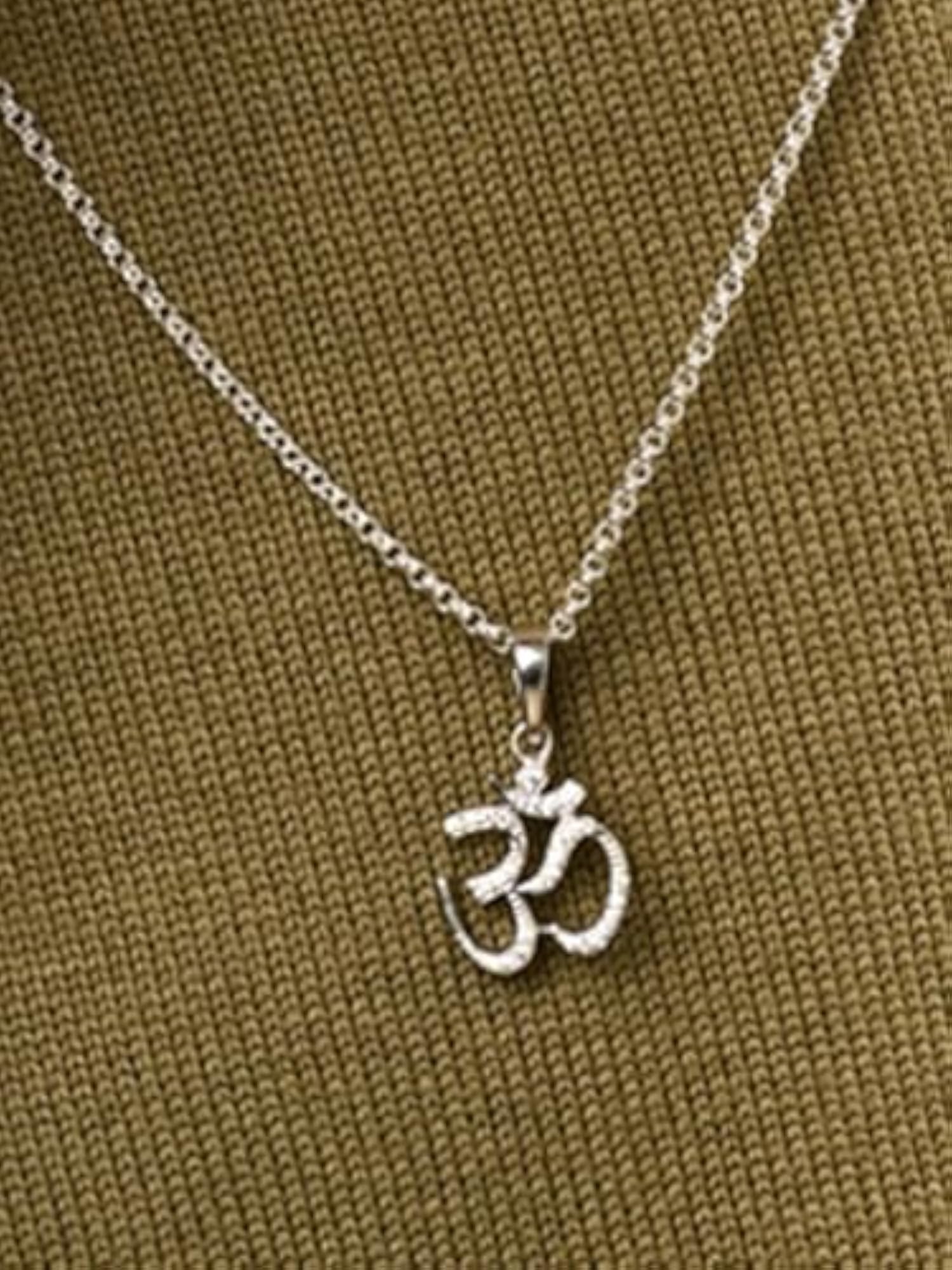 Men's Pure 925 Sterling Silver Om Pendant