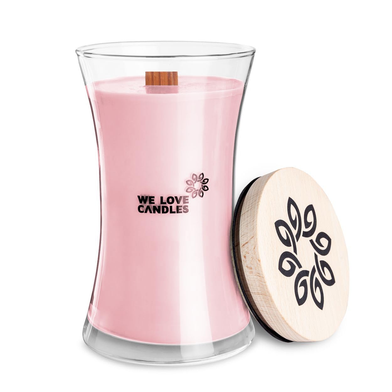 WE LOVE CANDLES Kerze mit Holzdocht - Duftkerzen im Glas mit Deckel - Holzdocht Kerze - Duftkerze Groß - Soja Wachs - Kerze Deko - Kerze im Glas - Duftkerze XXL - Scented Candles 700 g min. 150 St