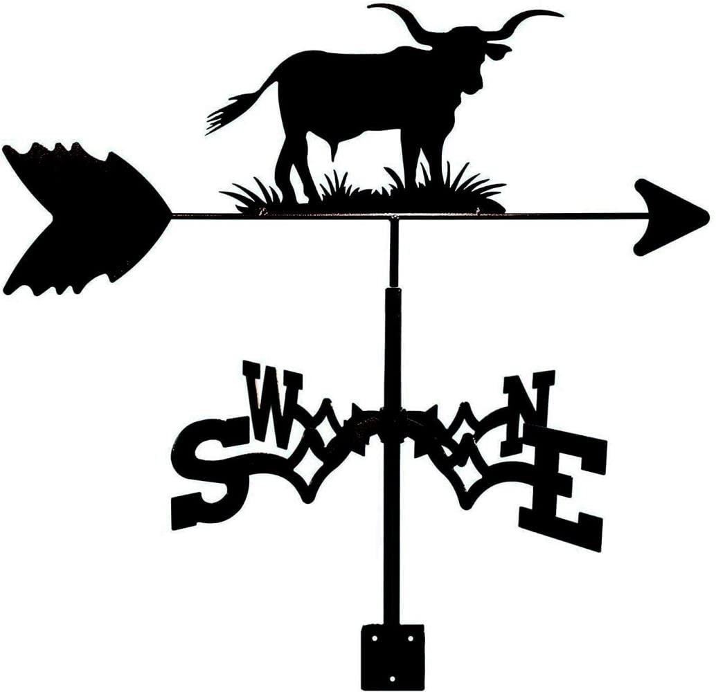 TAXXII Weathervane Stainless Steel Wind Vane Cattle Animal Direction Indicator Durable Retro Farm Scene Garden Stake Weather Measuring Tools -C