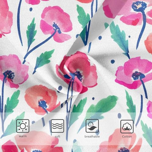 Joisal Designer Girls Underwear Toddler 2t Cotton Girl Panties Cute Watercolor Flowers Pink Briefs Kids Undies3