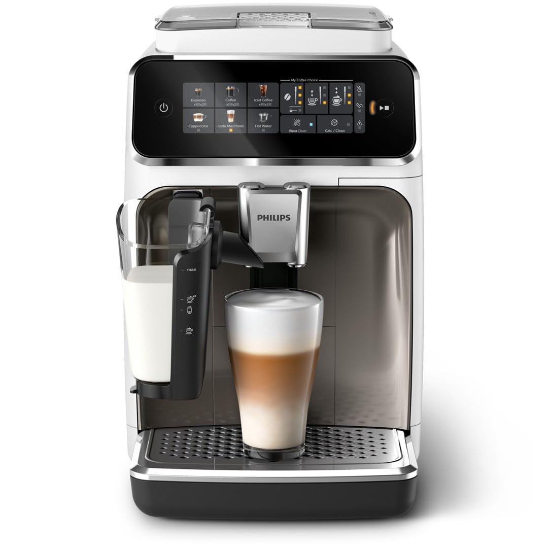 Machine expresso automatique Philips EP3343/90 Serie 3300 LatteGo Chrome blanc