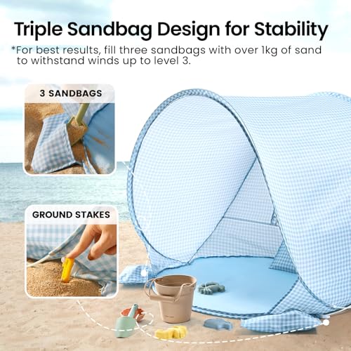 Tiny Land Baby Beach Tent Light Blue