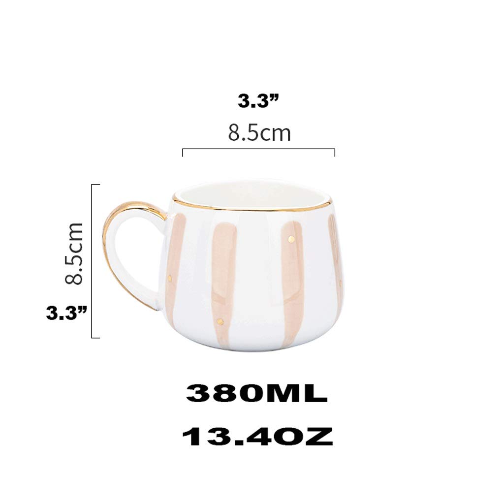 Generic Tazas de Cafés Tazas de Café de 13,4 Onzas, Tazas de Porcelana Pintadas a Mano de Colores - Restaurantes Cerámicos Tazas de Café, Té Y Jugo/Verde/B