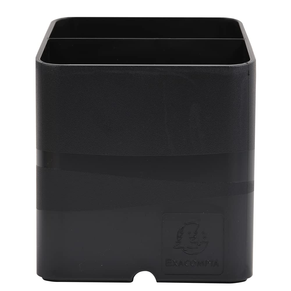 Exacompta - Ref. 674014D - 1 magnetic PEN-CUBE pencil holder - 2 compartments - pen holder - for whiteboard, fridge - ideal in the office, at home, at school - black colour