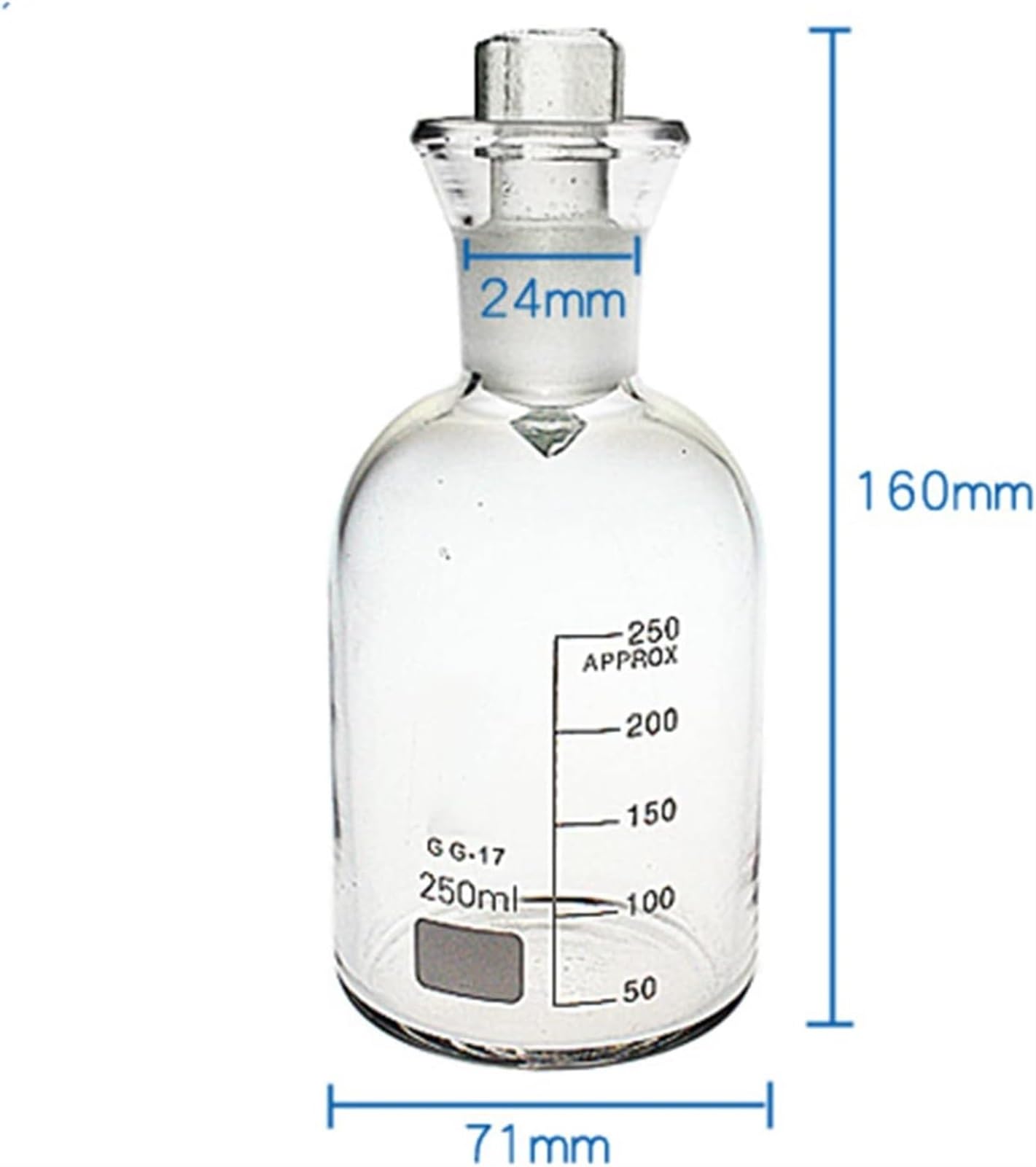 VERIMP 2 Stück 250 Ml Glas-Flasche For Gelösten Sauerstoff, Flasche For Gelösten Sauerstoff 250 Ml Glas-Abwasserflasche, Wasserprobenflasche, BSB-Kultur Mit Wasserdichtung, Abwasserprobenahme