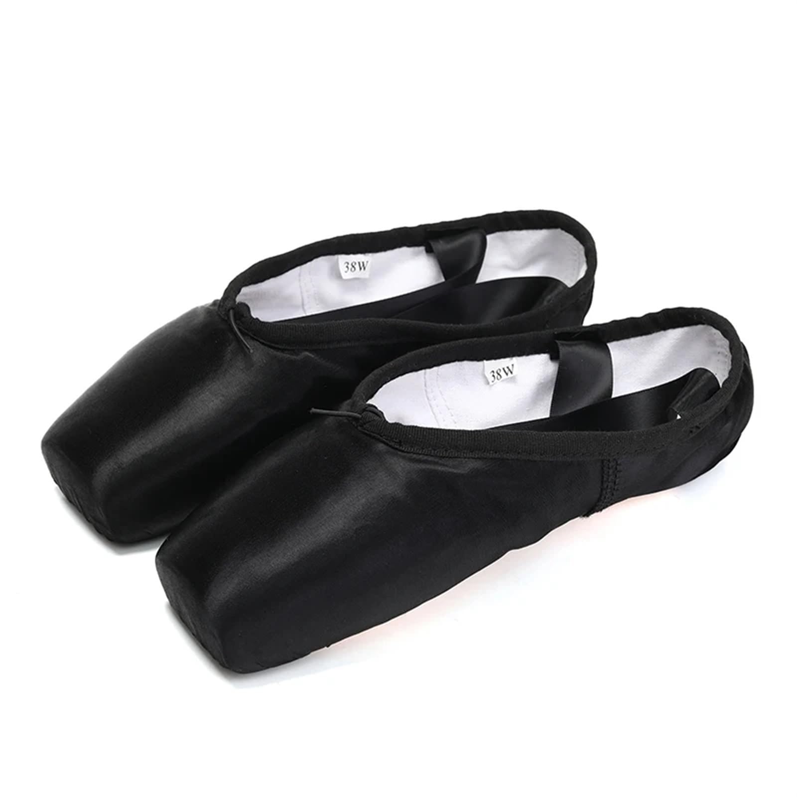 Ballettpantoffeln Ballettschuhe for Erwachsene, Mädchen, Ballett, Spitzenschuhe, professionell, mit Bändern, Schuhe der Serie Classic Woman Ballet Shoes(Black,35 (22cm))